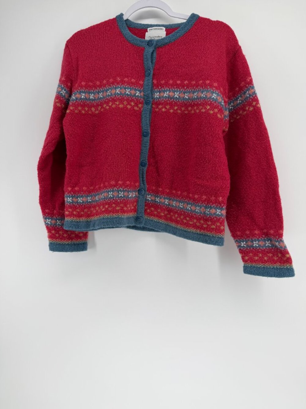 Vintage Christopher Banks wool blend sweater tag says hand embroidered